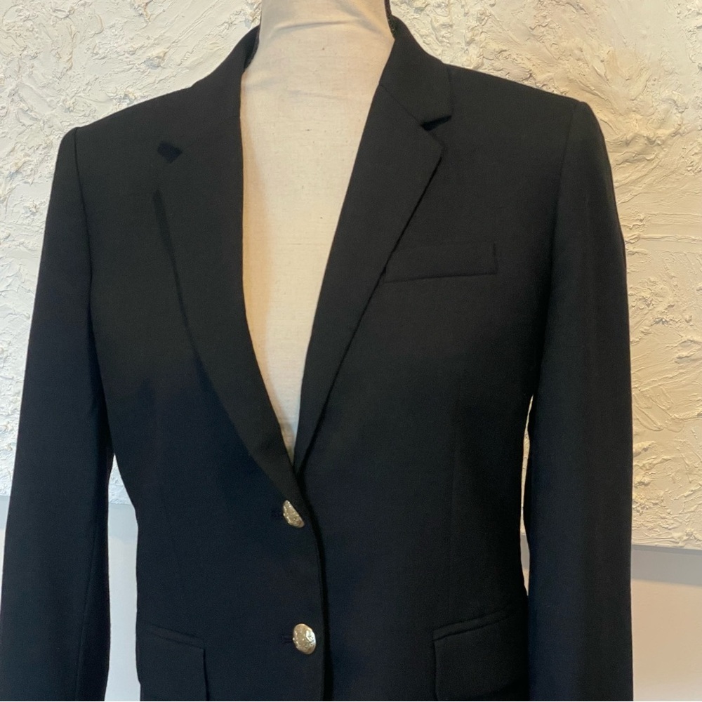 J.Crew Original Schoolboy Wool Blend Blazer Jacket Black Style #92480 Sz 4 - Picture 6 of 12